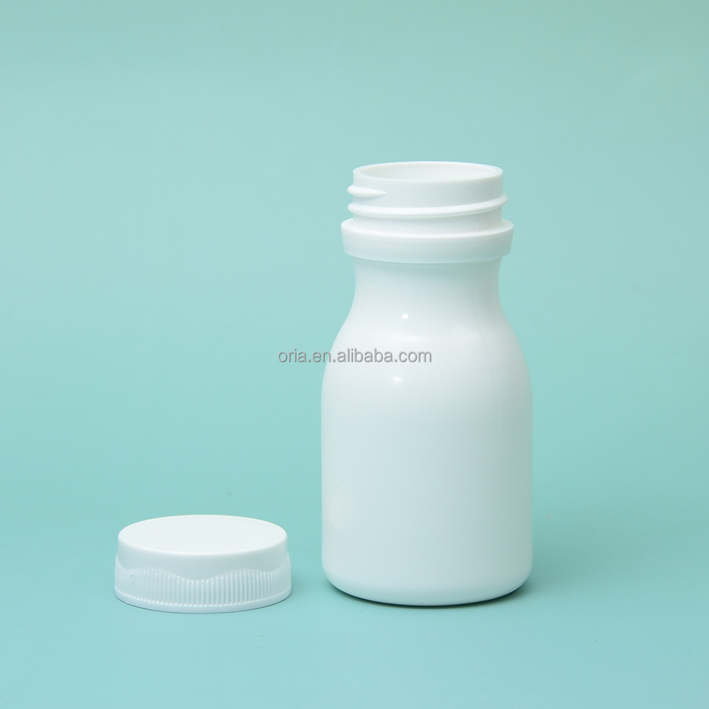 150ml 200ml 300ml pill round PET capsule bottle with cap food grade plastic white biodegradable pill bottle with lid