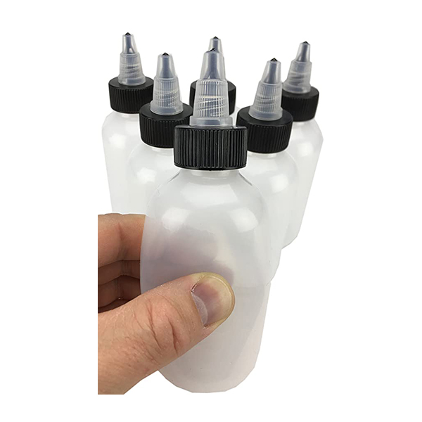 Dispensing Bottles with Caps Small Boston Round LDPE Plastic Squeeze Bottles for Oils Solvents Inks Pigments