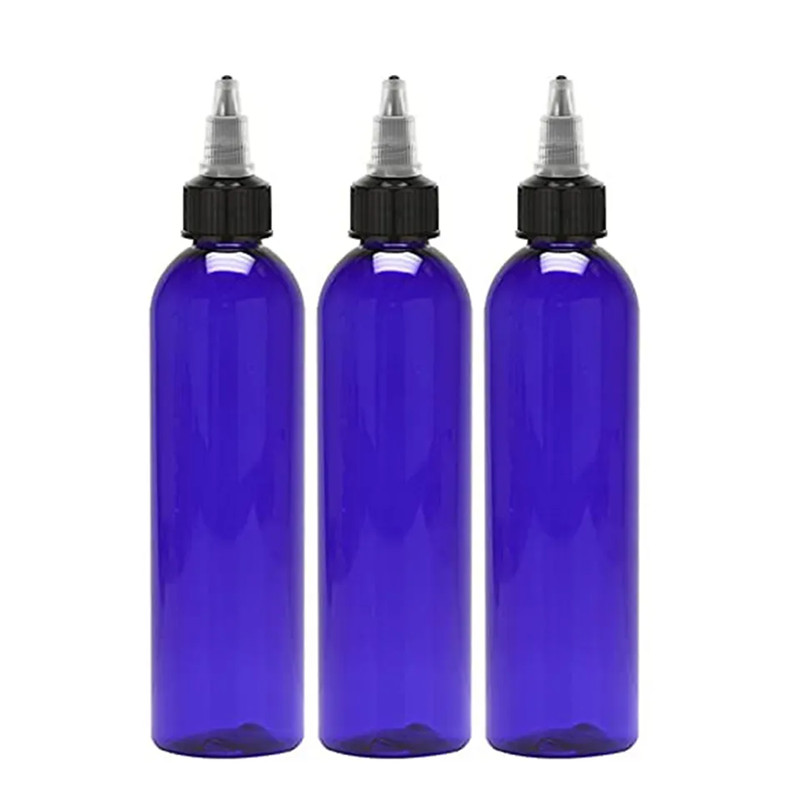 Squeeze Empty Bottles for Hair Oil 100ml 120ml 250ml 8oz 6oz 4oz Dropper Bottle for Hair oil Packaging Container with Twist Caps