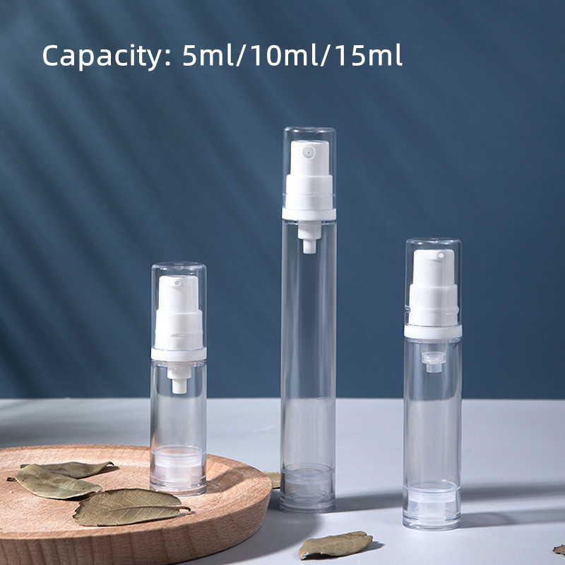 Portable Travel Size Cosmetic 5ml 10ml 15ml Mini Airless Pump Bottle for Skin Care Packaging Serum Eye Cream Lotion Dispenser