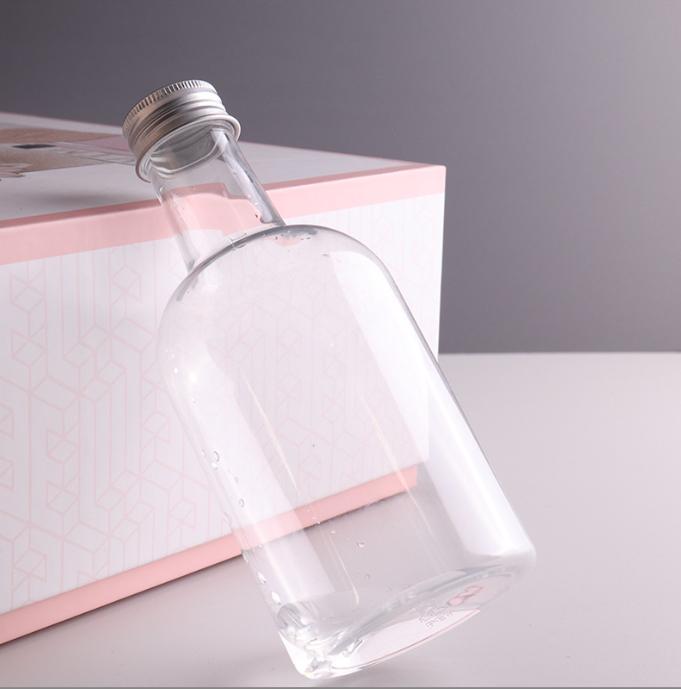 Leakproof 250ml Water Flask 500ml Milk Tea Alcohol Juice drinks plastic bottles with lids caps straw custom logo 8oz 12oz 16oz