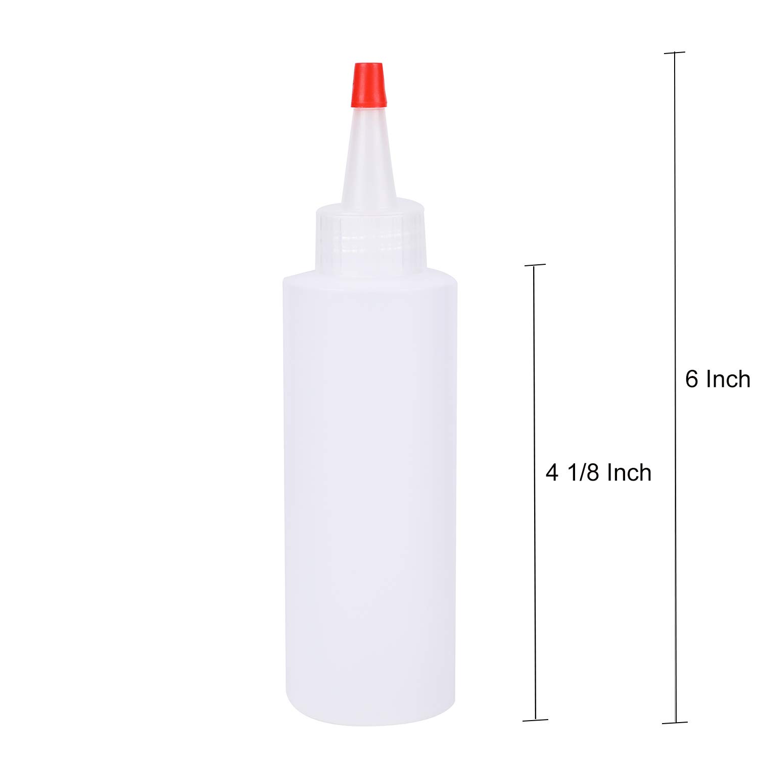 4oz 120ml Small Condiment Squeeze Bottles with Red Tip Cap Plastic Squirt Bottle for Ketchup, Sauces, Dressings, Arts and Crafts