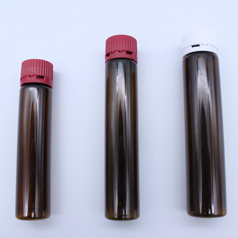 20ml 25ml 30ml PET Plastic Bottle for Collagen Oral Liquid Drink Tube Empty with Security Caps Custom Pink Brown Colors Logo