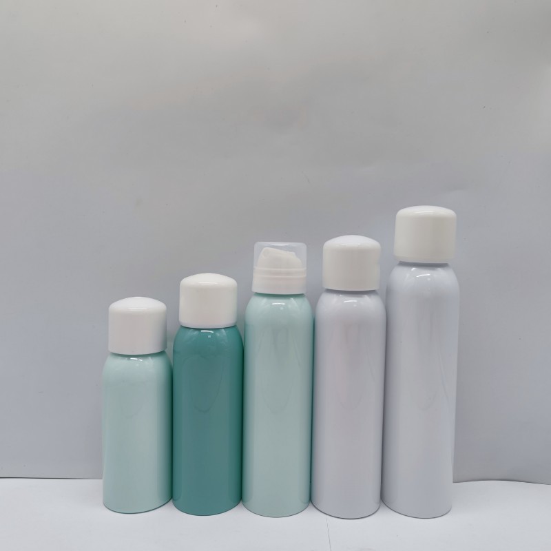 Customize 120ml 150ml 180ml  Sunscreen Round Shoulder Plastic Cosmetic Toner Snap On Spray Sub-bottling Bottle