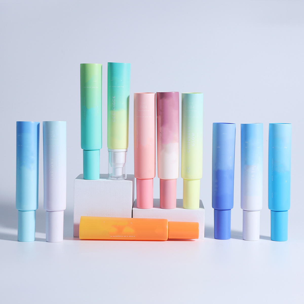 30ml 50ml Cosmetic Plastic Tube Packaging Sunscreen Lotion Liquid Foundation Isolation BB Cream Serum Eye cream tube with pump