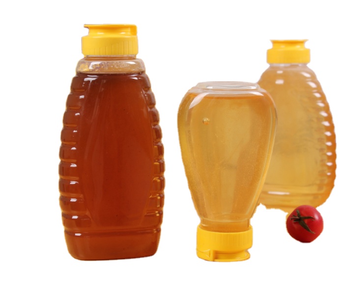 Wholesale portable 200g 250ml Plastic Squeeze Bottle Ketchup Honey Sauce food grade Bottle With Flip Top Cap