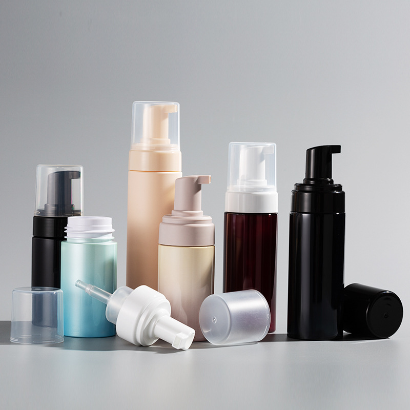 30ml 80ml 100ml 150ml 200ml 500ml plastic round Refillable Lash foam pump bottle mousse dispenser cosmetic packing container