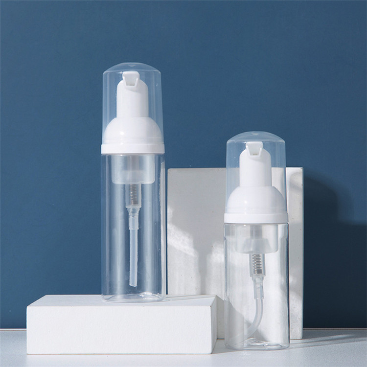 Empty Plastic Foam Pump Bottle  120ml 150ml 200ml clear white blue PET facial cleanser mousse 60ml plastic bottle