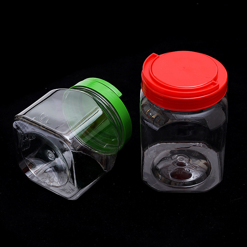 1750ml Pet Transparent Pickle Grain Barrel Sealed Fermentation Wine Barrel Large-Caliber Kimchi Dried Fruit Food Jar