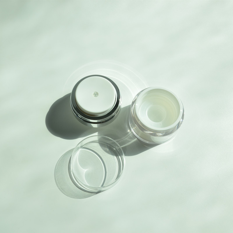 Custom Airless Jar with Logo 1oz 2oz 30ml 50ml 100ml Cosmetic Cream Packaging Vacuum Bottle Acrylic Airless Pump Jar Refillable