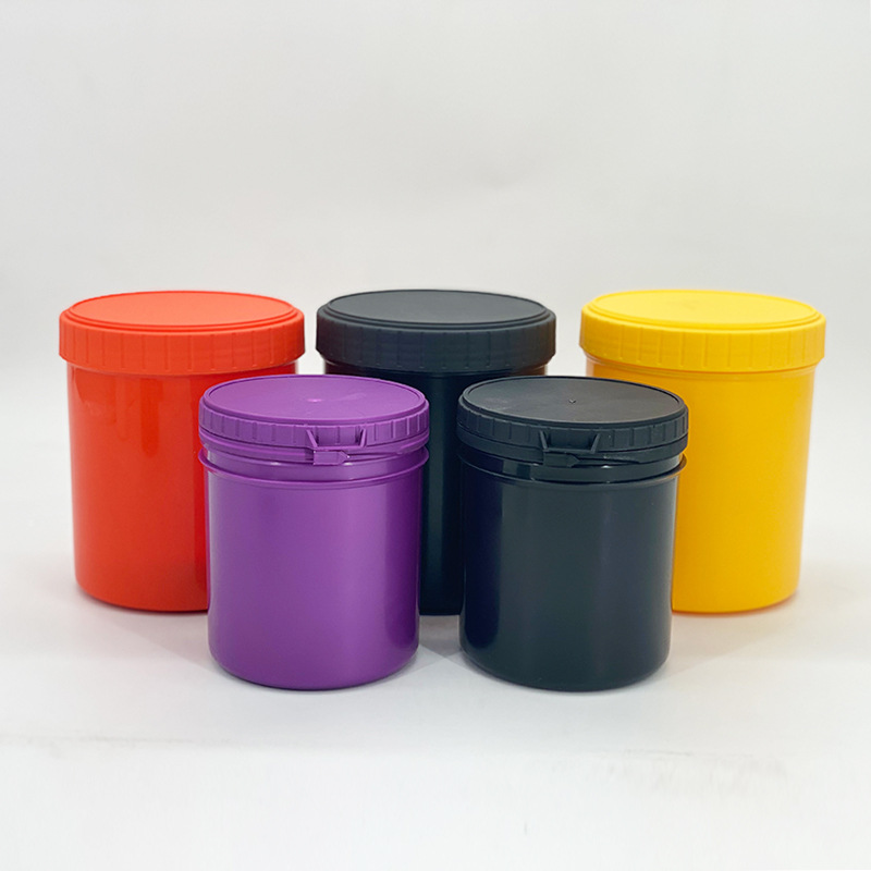 Plastic Jar Bucket Container 200ml 300ml 500ml Food Grade PET PP PE White Jar Protein Powder Bucket customized logo and color