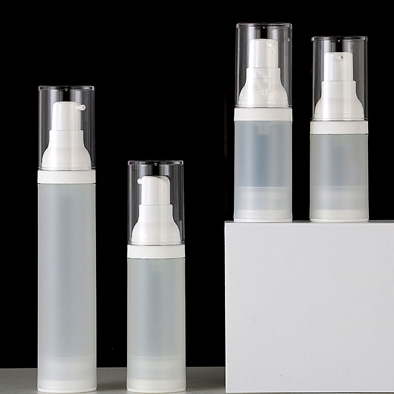 Airless Pump Bottle PP PET 30ml 50ml 100ml PCR AS Cream Lotion bottle Plastic Vacuum Jar with Cap cosmetic gel packaging