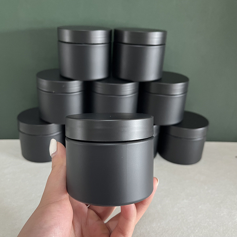 Matte PP/PET Black Jars Double Wall 3oz 5oz 6oz Face Makeup Plastic Cream Jar Cosmetic Body Scrub Butter Hair Pomade Packaging