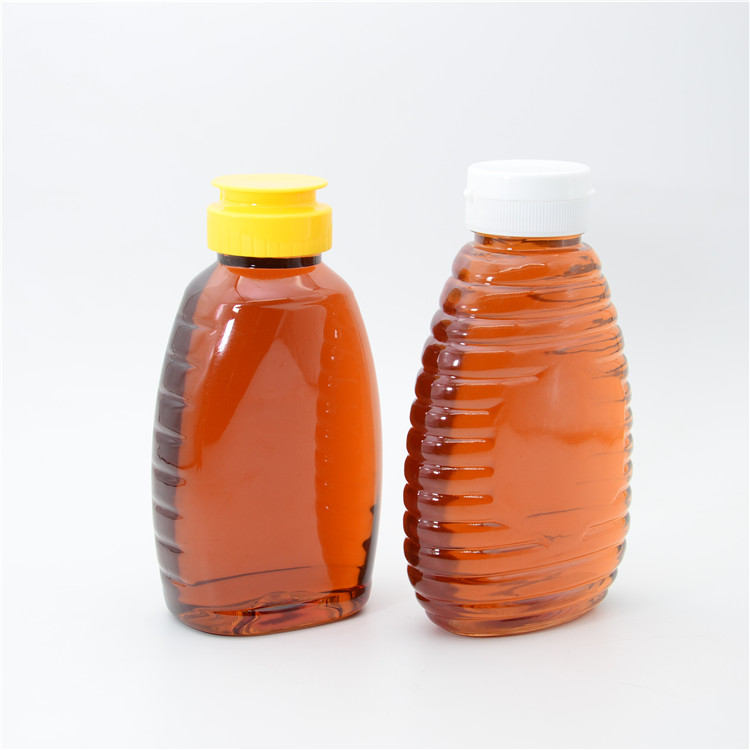 hot selling 250ml 8oz 350ml 12oz Food Grade Plastic Honey Syrup Bottles Plastic Squeeze Sauce Bottle with Flip Top Cap