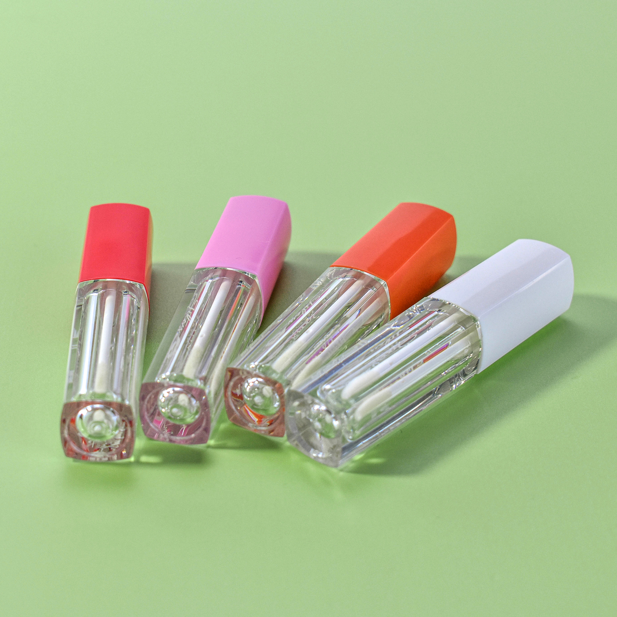 Custom Logo 5ml square Lipstick Tube Gloss Packaging Plastic Big Brush Wand Lip Gloss Tubes  lip gloss containers