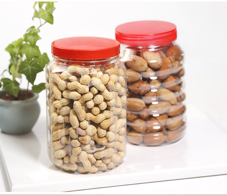 Half Gallon Large Clear Empty Plastic Storage Jar with Lid Round Food Grade Wide Mouth Container Canister for Cookie Candy Sweet