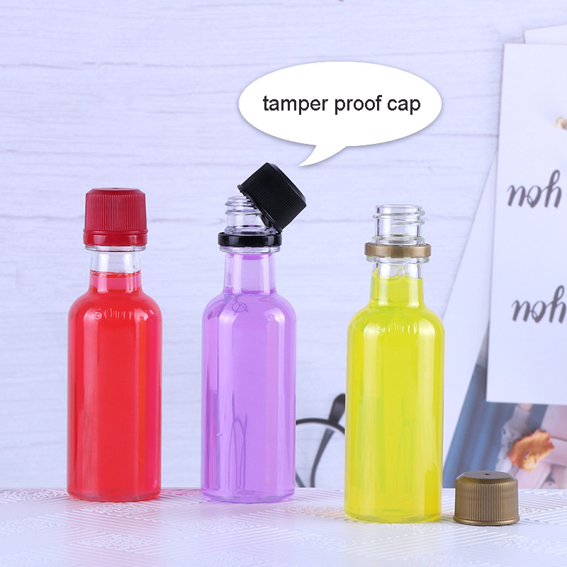 Mini Liquor Liqueur Bottles 50ml 1.7 Fl oz Empty Whisky Spirit Bottles With Caps For Flavoured Gins Vodka Gin Plastic Bottles