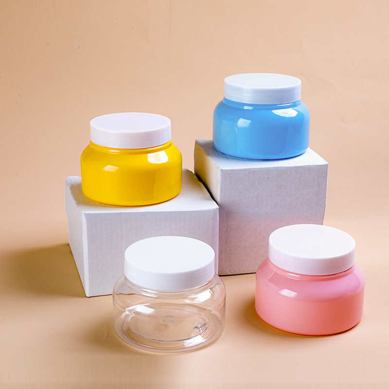 Round Pink cosmetics jars with lids and logo printing 120ml 500g 250g Body Lotion Moisturizer Jar 16 oz makeup jars 4oz 8oz