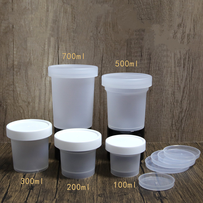 Wholesale PP plastic bottles 100ml ice cream yogurt jar Pudding Milk Jelly Cup Transparent Scrub Mask Box body butter containers