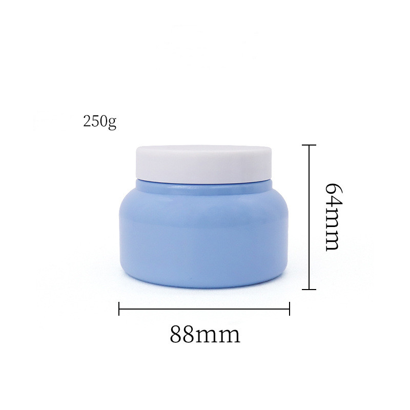 8oz/250ml 250g Plastic Body Lotion Bottle and Jar Packaging PET Blue Hair Mask Jar Wide Mouth Cosmetic Cream Vaseline Container