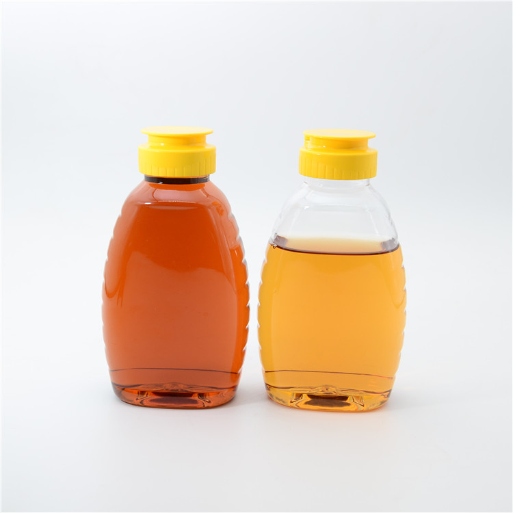 250ml 500ml Ketchup Sauce Honey Squeeze Bottle 500g Plastic Honey Jar Syrup Container with Silicone Valve Cap Flip Cap