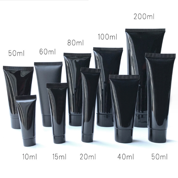 50ml matte black cosmetic hose hand cream pe empty bottle squeeze soft tube Eye cream Soft Hose Containers Squeeze tube