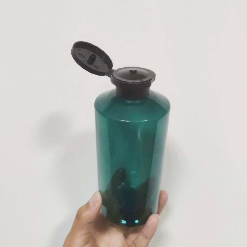 500ml Black Blue Amber PET Plastic Shampoo Lotion Bottle With Pump Disc Cap 16oz