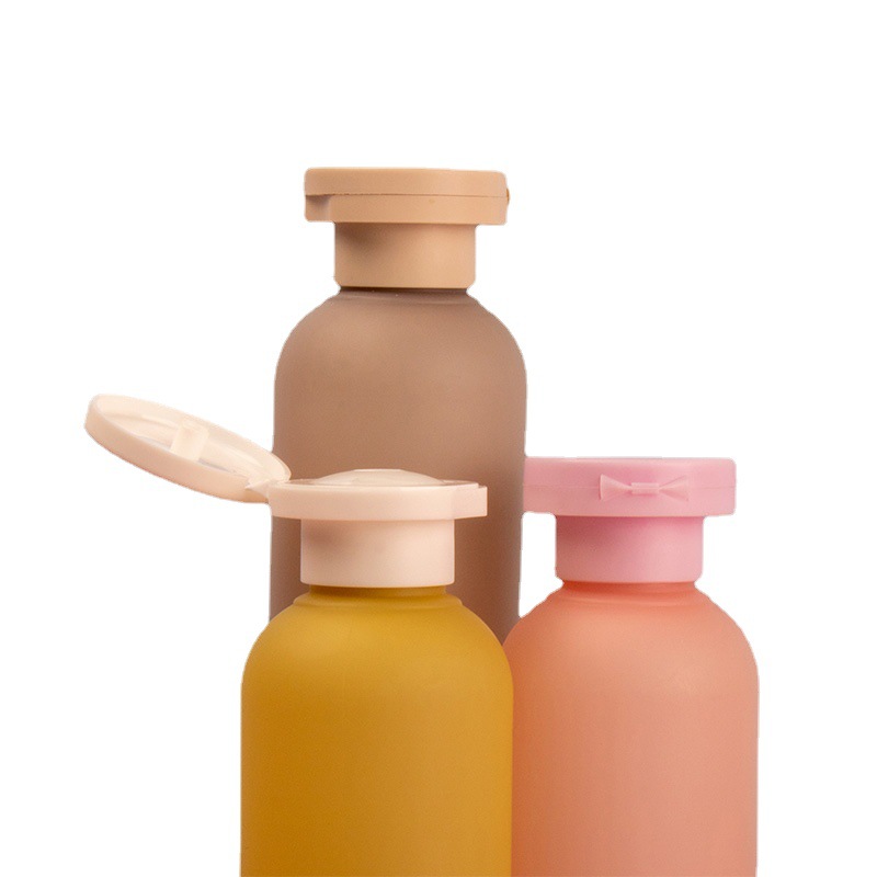 Color PE 200ml 300ml 6oz Flip Cap lotion bottle Screw Shampoo shower gel dispenser bottle Pink Yellow Orange Green Scrub bottle