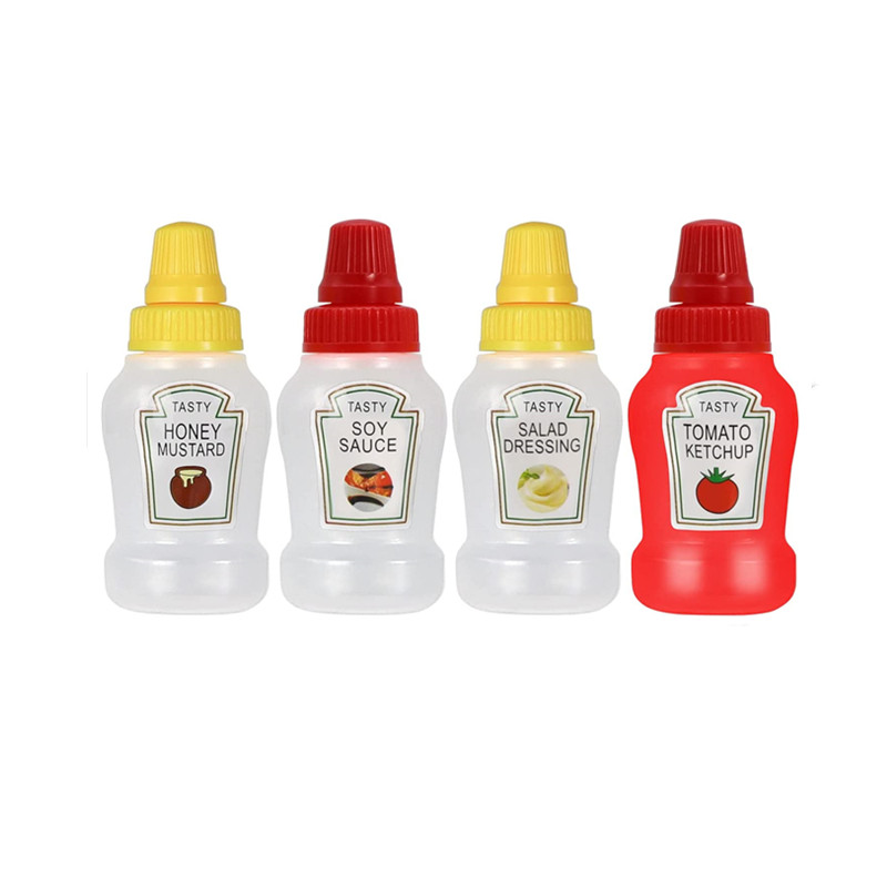 25ml Travel Portable Mini Ketchup Bottle Tomato Mayonnaise Container Mustard Dispenser Small Sauce Squeeze Bottle with Twist Cap