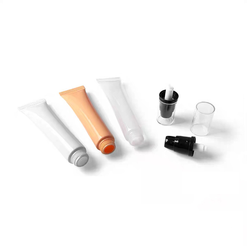 10g 15g 20g Airless Pump Tube with Ceramic Alloy Silicone Massage Head Lip Balm Gloss Serum Foundation Eye Cream Lotion Tube