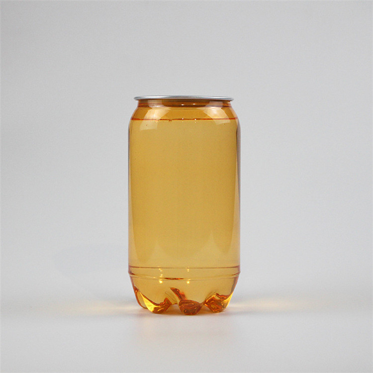 PET 350ml 450ml 550ml clear plastic cans for beer or juice with aluminum easy open lid