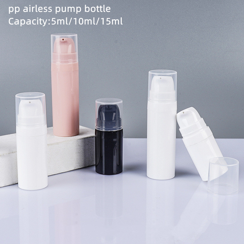 Portable Travel Size Cosmetic 5ml 10ml 15ml Mini Airless Pump Bottle for Skin Care Packaging Serum Eye Cream Lotion Dispenser