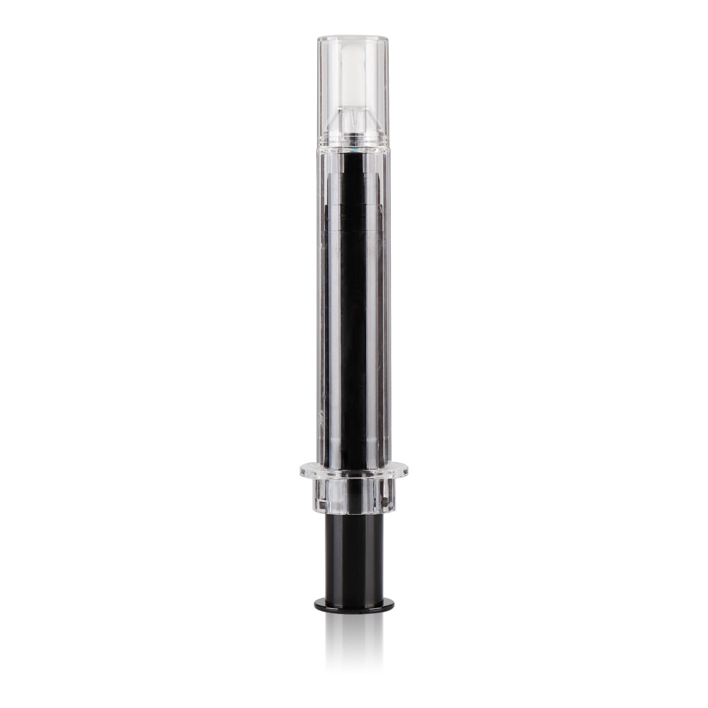 10ml/15ml Customized Transparent Plastic Golden Airless Cosmetic Syringe Bottle Gold Plating Inner Eye Cream Tube