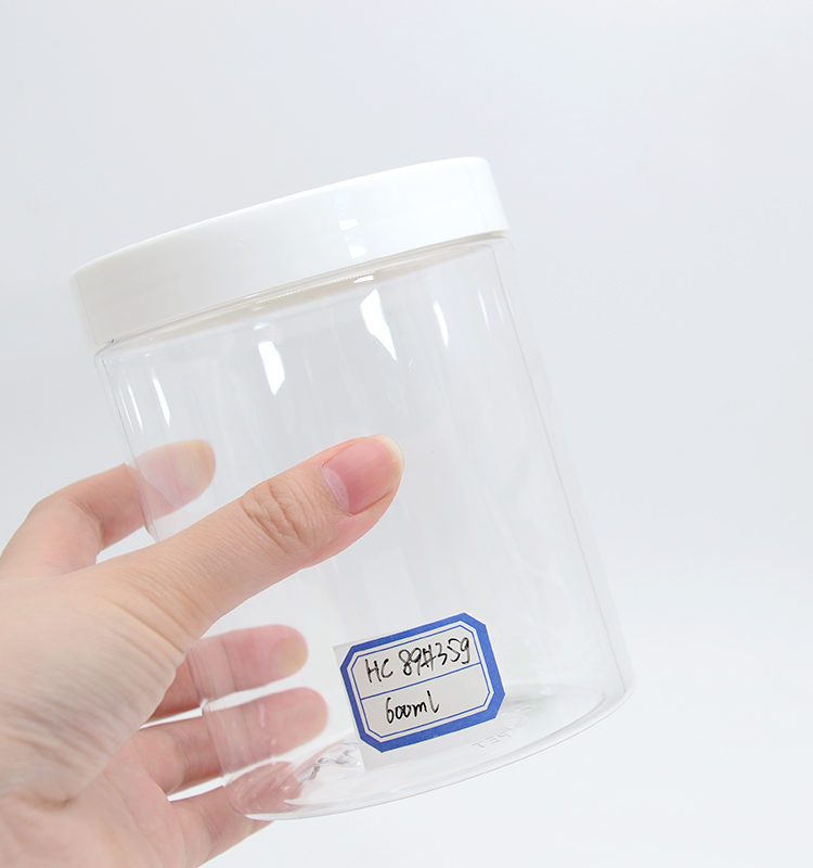 600ml 700ml 900ml 1000ml 1200ml Bulk PET Empty Round Food Container Storage Candy 10cm Wide Mouth Clear Plastic Jars