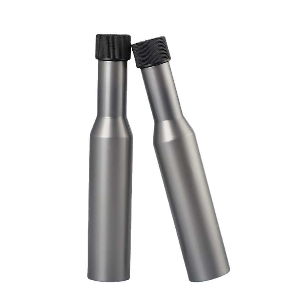 Long neck silver plastic bottle Synthetic Lubricant Oil Packaging 100ml 200ml Engine Oil bottle customize Logo And Packaging