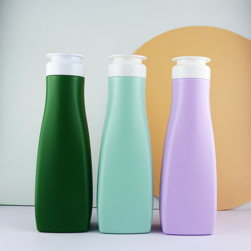 300ml 500ml PE Plastic Flat Square Shampoo Squeeze Bottle Set Flip Cap 10oz 16oz Conditioner Shower Gel Lotion Squeeze Bottle