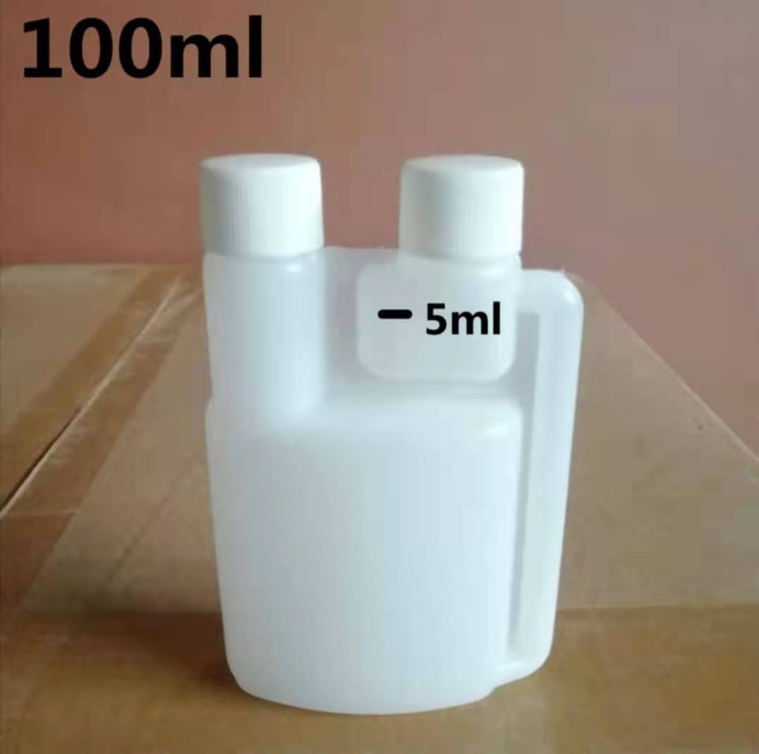 3.5oz 8oz 16oz 32 oz  Dual Chamber Plastic Twin Neck Bottle HDPE Chemical Bottles