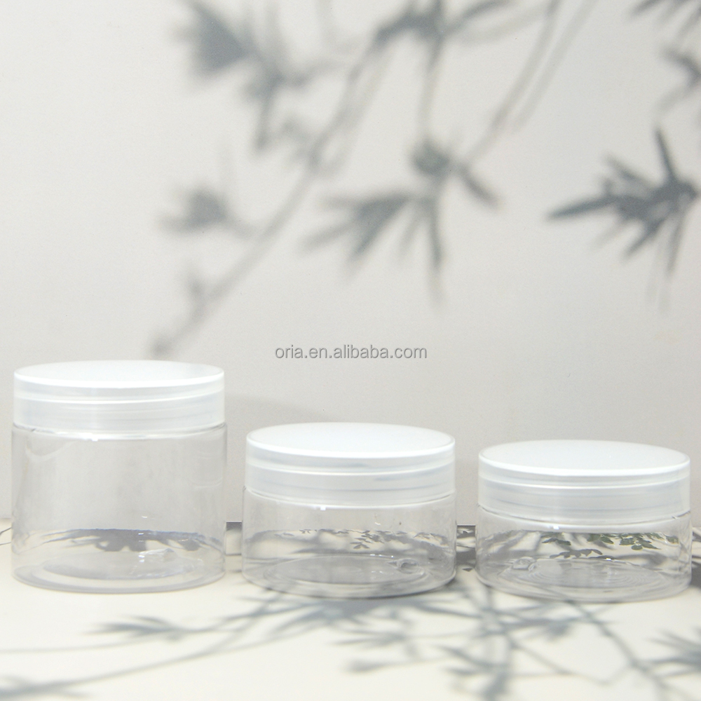 Factory Price Clear Green Pink PP Round Cream Jar Plastic Glue Paste Container 300g 400g 500g Customized Lotion Packaging