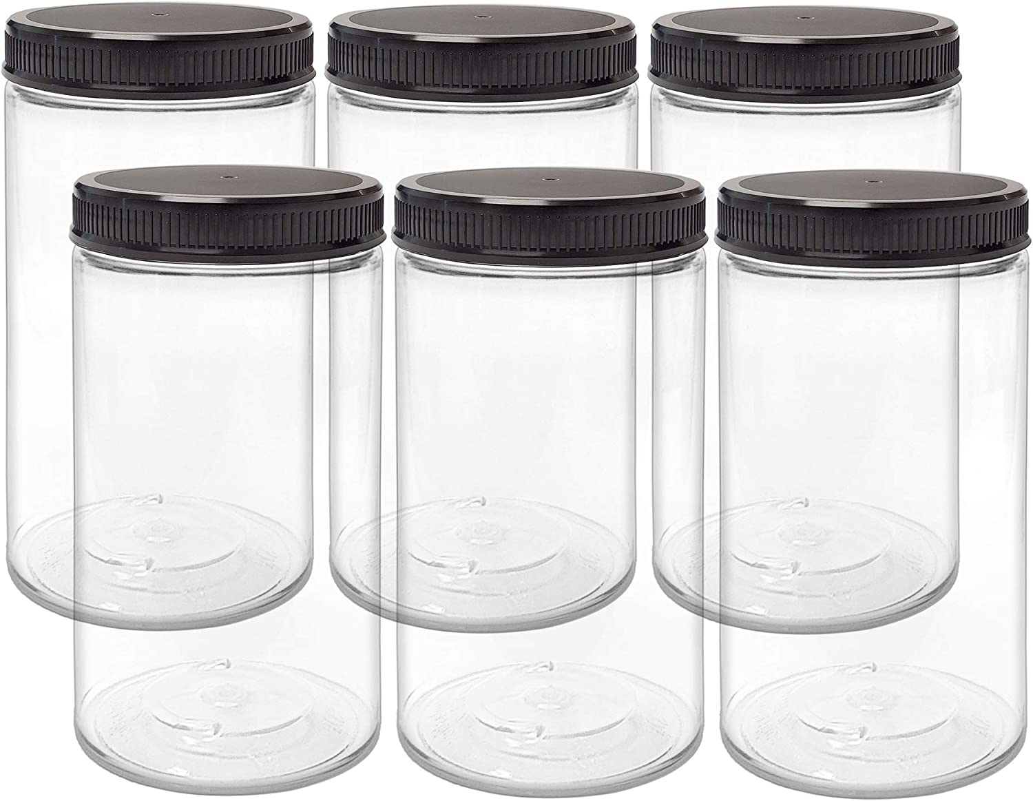 Custom 1 2 3 4 oz 30 60 120 ml g gram Round Wide mouth Plastic Container jars with lids face Cream body scrub peanut butter Jar
