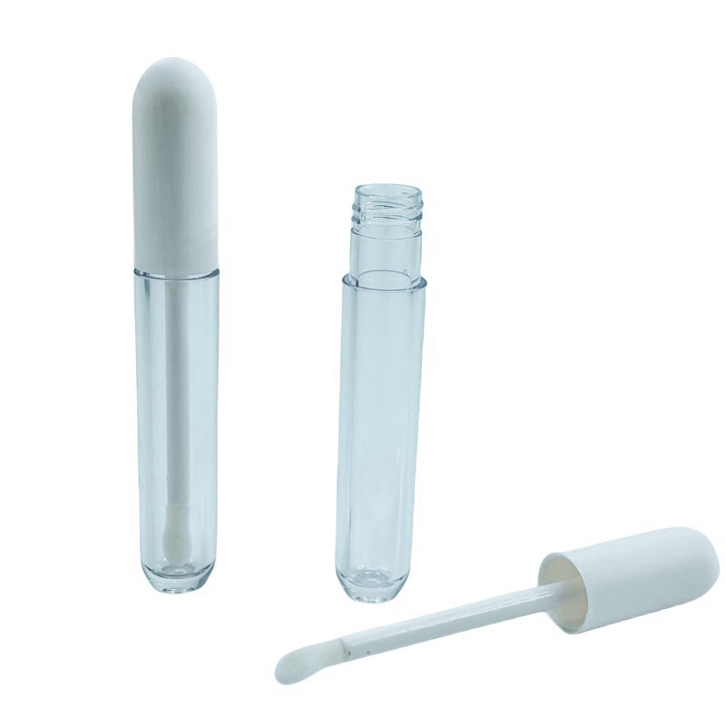 5.5ml Wholesale Customized makeup lip glaze bottle empty plastic lipgloss tubes with Wand Brush
