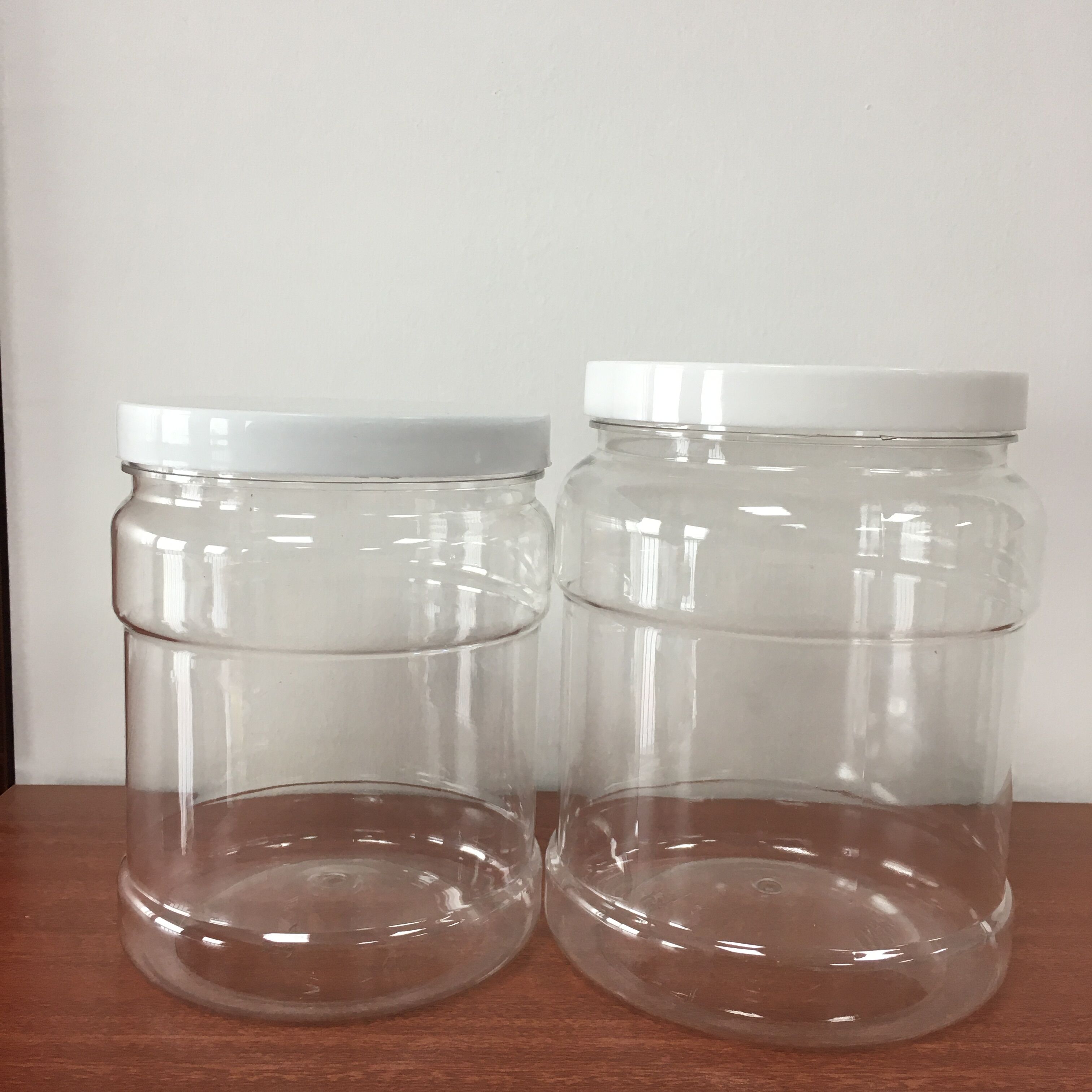 1200 1500 ml Clear Plastic Jars With Lids Airtight Container for Food Storage Dry Food, Peanut Butter and Washing Powder Storage