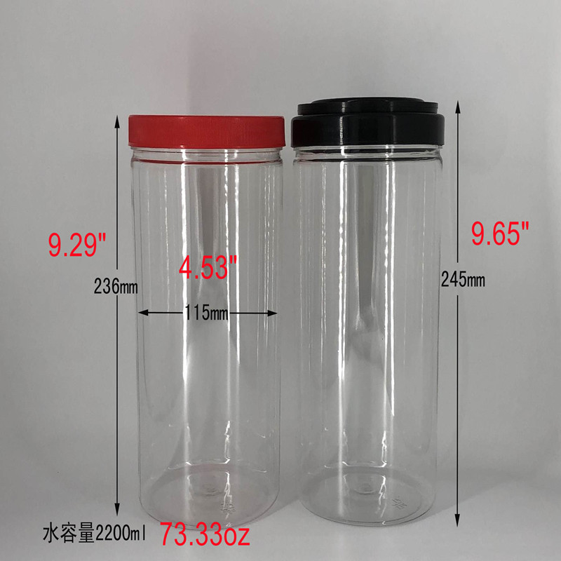 Gallon Empty PET simple drop-resistant pencil holder packed transparent learning pen container round pen storage jar with lids