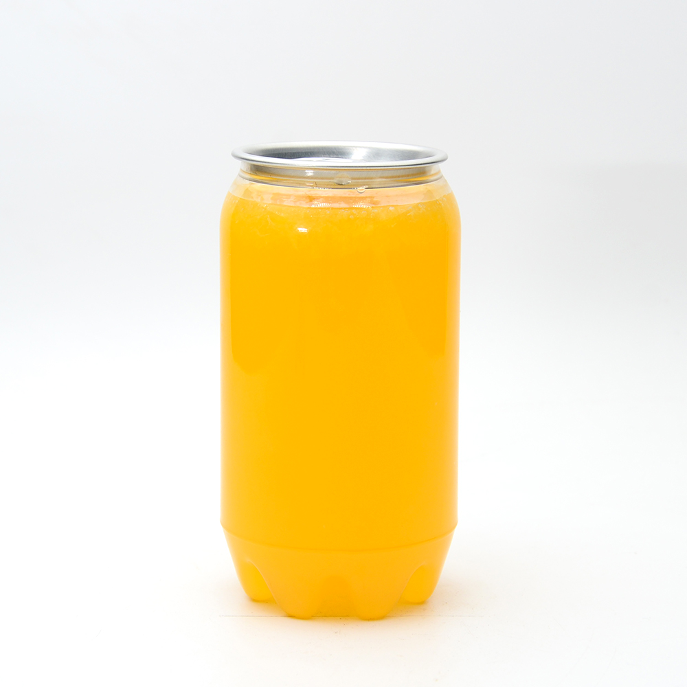 Wholesale 11oz/330ml Transparent Plastic Beverage Can with Aluminum Easy Open Pop Top Lid