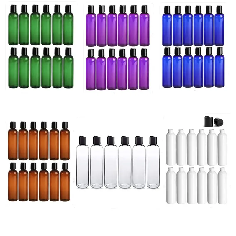 Amber Pink Black Plastic 8 oz Bottles Empty for Hair Oil Packaging Applicator Dropper Dispenser with Custom Label and Twist Caps