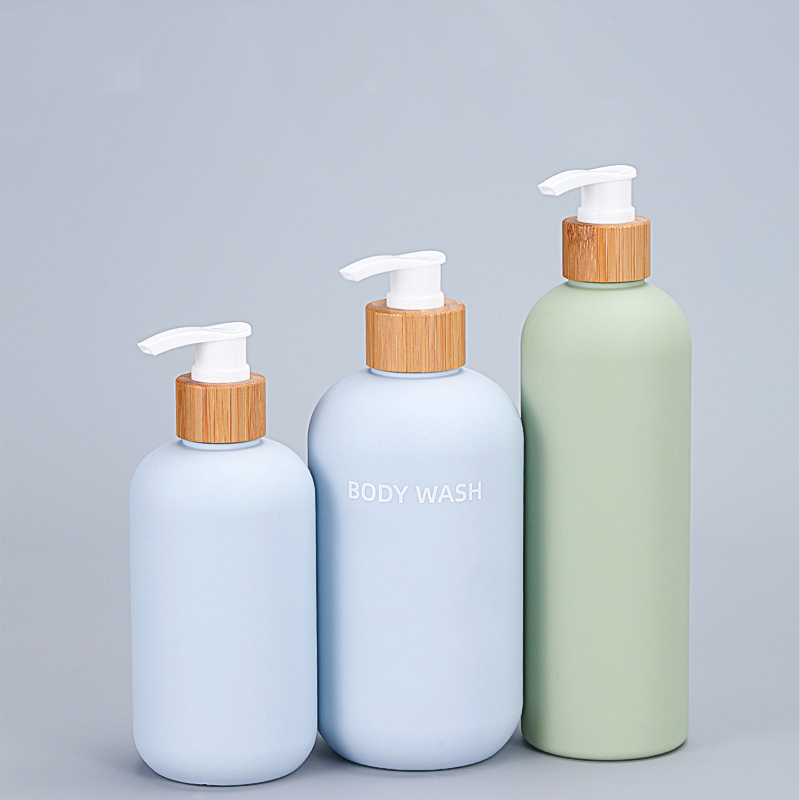 Shampoo Bottle With Disc Cap 250ml 300ml 500ml HDPE Lotion Bottle body wash Liquid soap Bottle with Pump Dispenser Trigger Spray
