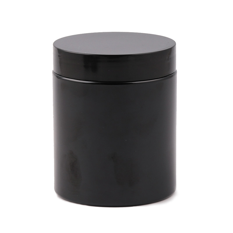 Luxury Beautiful Dark Violet PP PET plastic Jar With Hand pull gasket plain black lids 15g, 250g 8oz Plastic Jar 200g Fancy Caps