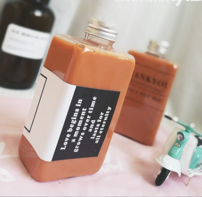 8oz 12oz 16oz plastic flat square rectangular juice bottle 100 ml 200ml 250ml 350ml 500ml flask Alcohol juicy bottles beverages