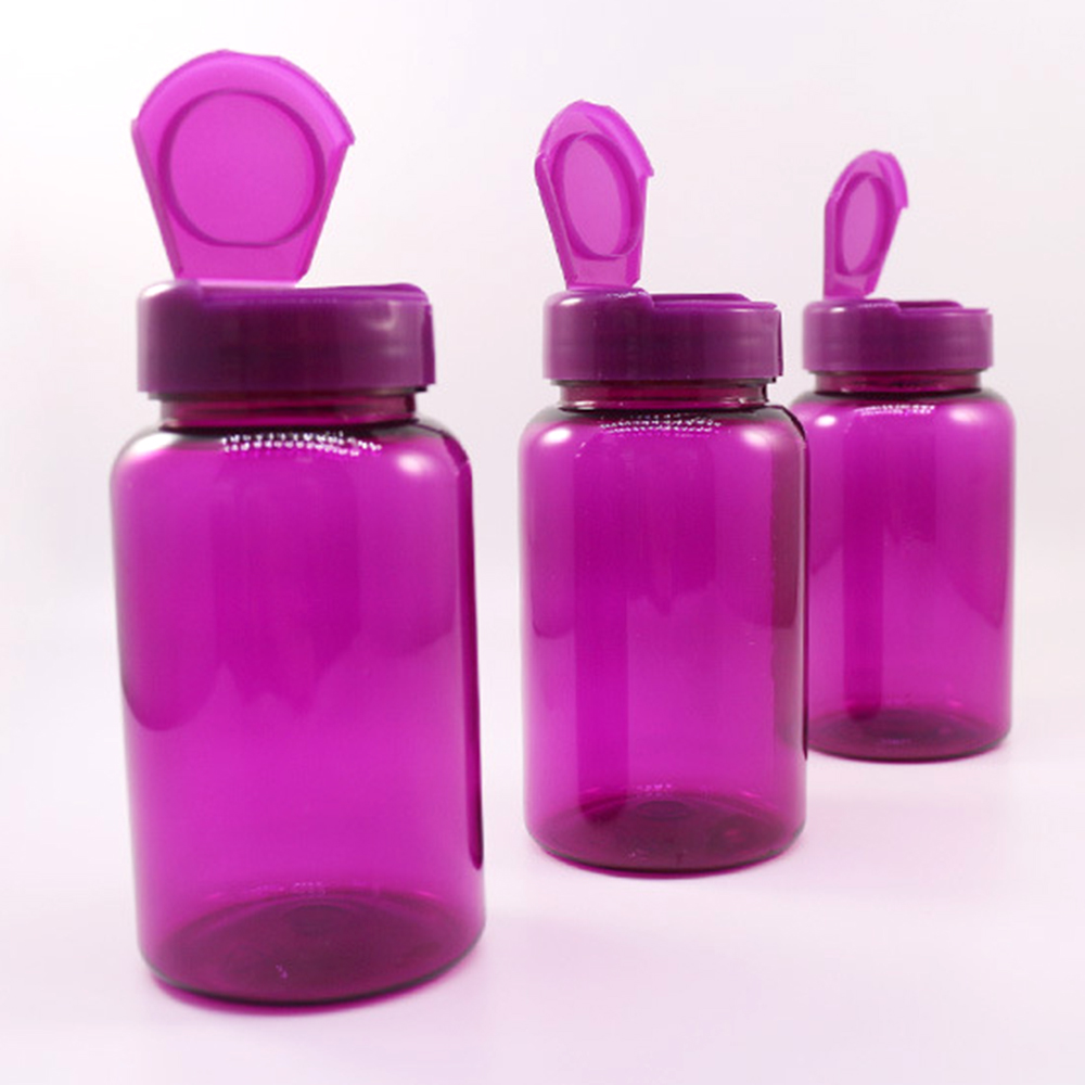 150ml Printable Pet Oblique Shoulder Food Packaging Plastic Solid Capsule Medicine Bottle