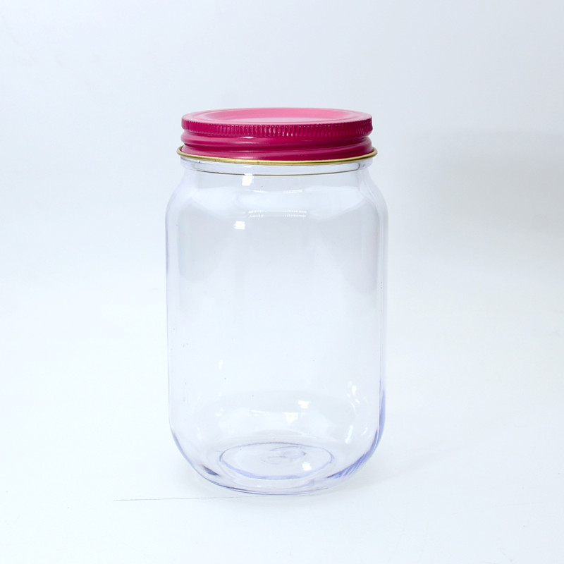 16 oz Ounce Clear Plastic Mason Jars with Lids Wholesale Airtight Canning Jars Refillable Round EmptyBottle for Jam Jelly Candy
