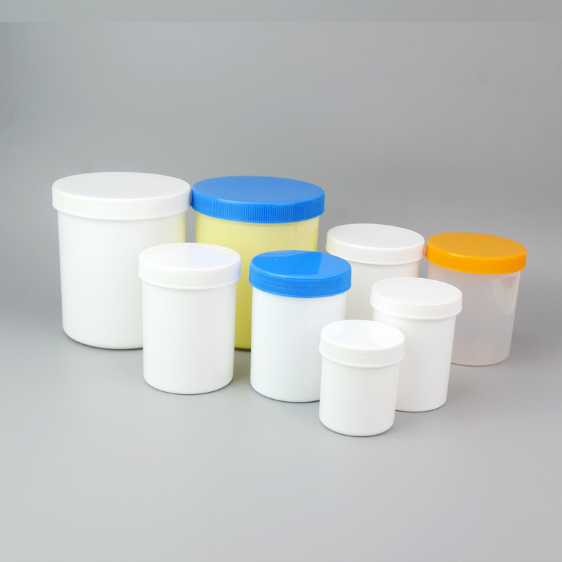 Plastic Jar Bucket Container 200ml 300ml 500ml Food Grade PET PP PE White Jar Protein Powder Bucket customized logo and color